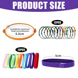 FDGGT 12-Piece Pet Identification Rings and 12-Piece Pet Collars, Puppy Collars for Pets, Adjustable Pet Collars