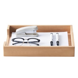 KIRIGEN Wooden Letter Tray Single Compartment Wooden Document Tray for Desk Organiser for Storing Magazines, Files, Folders, Papers, Natural Colour