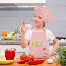 HKKDKTA Kids Aprons for Cooking Adjustable Aprons for Kids Cooking with 2 Pockets Toddler Apron for Painting Crafting Baking