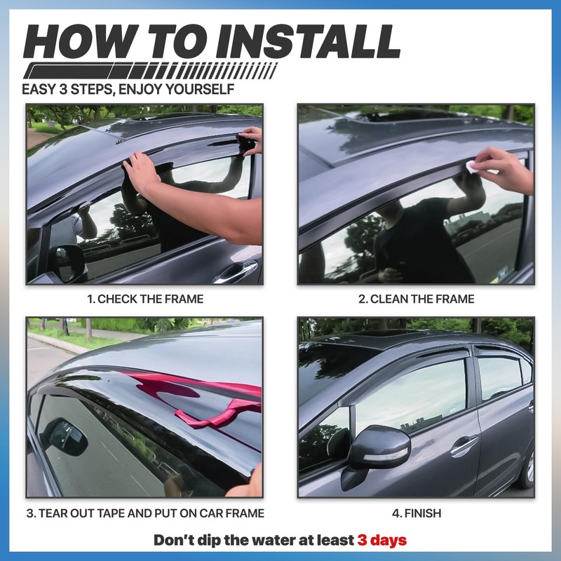 M-AUTO Outside Mount Window Visors Compatible with 92-00 Mitsubishi Montero,