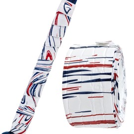 Franklin Sports Gator Grip - AW5000 Gator Grip - Baseball Bat Grip Tape - White/Navy/Red, 1.2 mm