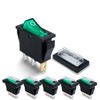 Innfeeltech 6 Pcs Mini Rocker Switch Green KCD3-103 3 Pin