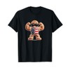 Cool Bodybuilder Cookie with Patriotic Colors Costume T-Shirt