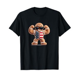 Cool Bodybuilder Cookie with Patriotic Colors Costume T-Shirt
