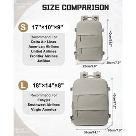 wepadre Travel Backpack Carry on Flight Approved Carry on Backpack for Airplanes Personal Item Travel Bag 18x14x8 Inches Traveling Backpacks for Men Women Mochila de Viaje Greyish Brown