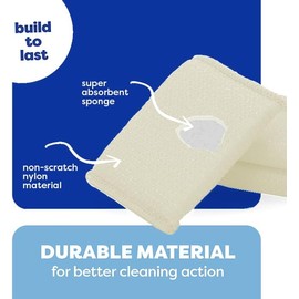 SCRUBIT - 6 Scrub Sponges Kitchen by SCRUBIT, Multi-Purpose Scouring Pads, Non-Scratch Cleaning Sponges for Dishes, Pots & Non-Stick Cookware - Long Lasting Dish Scrubbers for Kitchen, Bathroom & More