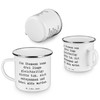 Mr. & Mrs. Panda Camping Emaille Tasse Spruch Ehemann Fähigkeiten