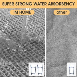 IM HOME Waffle Bath Mat Set 3 Piece Light Grey,Woven Modern Bath Rug Mats, Absorbent Non Slip Bath Floor Mat, Soft Washable Boho Bath Rugs with Tassels for Bathroom, Bedroom, Kitchen,Tub