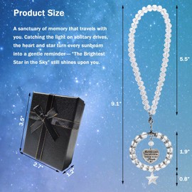 Sympathy Suncatcher Crystal Memorial Car Charm Gift for Loss of Loved Mom, Dad, Husband, The Brightest Star in The Sky Grief Condolences Remembrance Gift