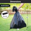 MaxiMite Large Black Garbage Bags, 55 Gallon Trash Bags, 50