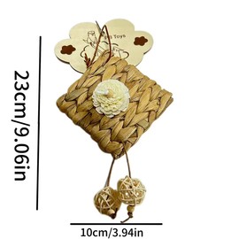 PB Toys Parrot Bird Toys, Sola Flower, Natural Rattan Ball, Suitable for Parakeets, Small and Medium Parrots