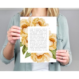 1 Corinthians 13 Print, Love Is Patient, Love Is Kind, Christian Wedding Gift For Couples, Love Bible Verse, 8" x 10" Poster UNFRAMED