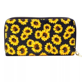 NOBO NWT sunflower wallet Women's Zip Around  Card Holder Organizer Zip Around Clutch