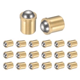 sourcing map 20Pcs 304 Stainless Steel Ball Plunger, 5mm Dia. Ball Catch Latch Smooth Push Fit Spring Plunger Precision Positioning End Force 40N for Mechanical Devices, Furniture (6x9mm)