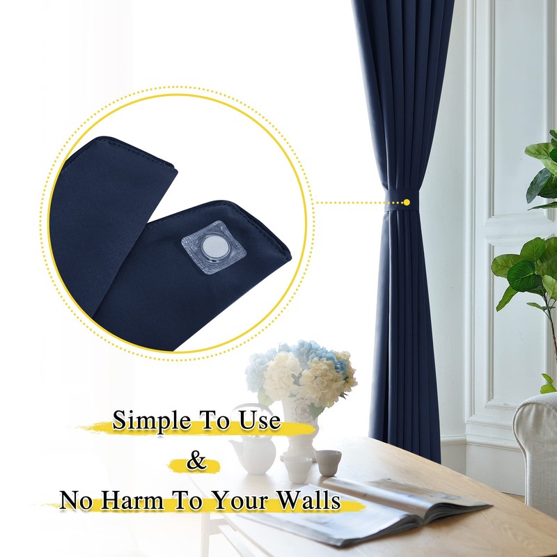NICETOWN Magnetic Curtain Tiebacks Modern Handmade Tie Backs Decorative Curtain