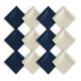 Brillenputztücher Mikrofaser 12er Pack Hochwertiges Reinigungstuch für Brillen Putztuch Streifenfrei Nanofasertuch Bildschirme und Gläser 15x18cm in Marineblau/Grau