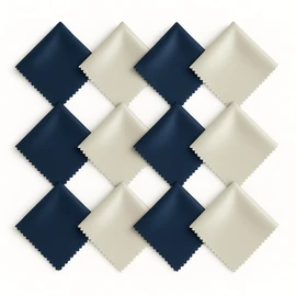 Brillenputztücher Mikrofaser 12er Pack Hochwertiges Reinigungstuch für Brillen Putztuch Streifenfrei Nanofasertuch Bildschirme und Gläser 15x18cm in Marineblau/Grau