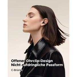 truefree C10 Open-Ear Ear Clips Headphones, Wireless Headphones, Bluetooth 5.4 Headphones, 12 mm Driver with Spatial Sound, 28H Playtime, IPX5 Waterproof, KI-ENC Clear Talks, Perfect for Sports