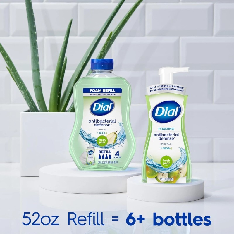 Dial Antibacterial Fresh Pear Hand Soap Refill 52 Fl Oz