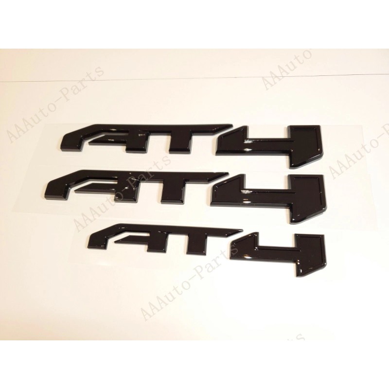 GMC 3PCS Set NEW Gloss Black AT4 Emblems Badge Fit