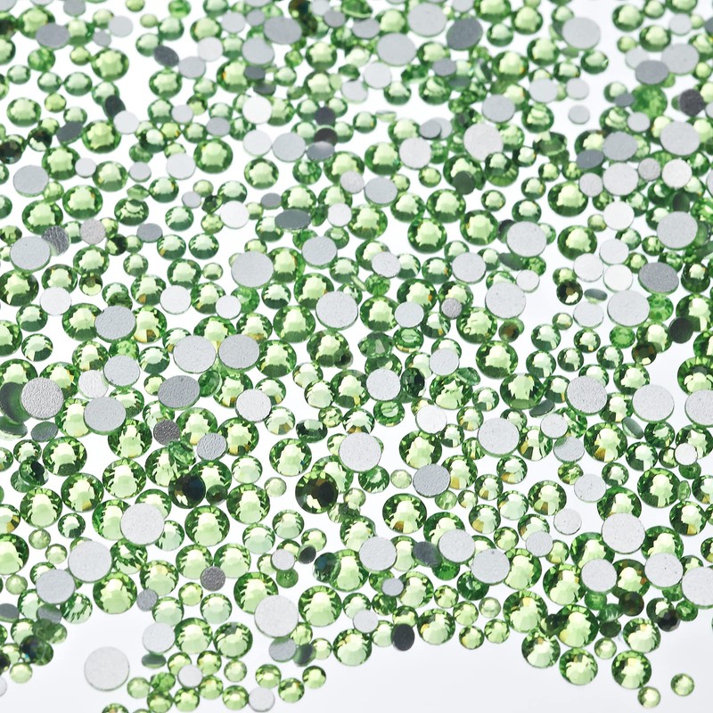 1728PCS Nail Art Rhinestone Light Green Glitter Diamend Gems 3D
