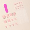 French Tip Press on Toenails Square Fake Toenails Glossy Glue