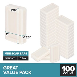 Bulk Hotel Soap Bars (100 Count), Rectangular Fresh Scent Travel Size Hand Soap for Hotels, Motels, and Resorts, Travel Soap Bulk, Individually Wrapped Bars of Soap Bulk Pack, Guest Soaps for Bathroom