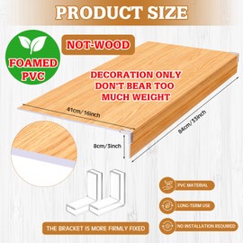 Hoolerry 5 Pcs Wire Shelf Covers Foamed PVC Wire Rack Covers for Removable Closet (Not Wood) Pantry Shelves for Cabinet Bathroom Kitchen Shelving Decoration(Wood Color,33 x 16 Inch)
