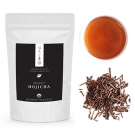Matcha Konomi Té Verde Orgánico Japonés Hojicha - Cultivar Yabukita - Bolsa de 100 G (3,5 Oz) - Bajo En Cafeína - Hojas Sueltas                       