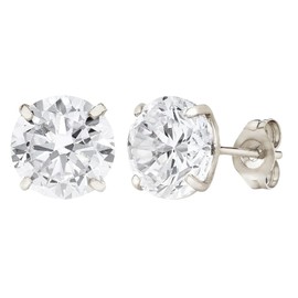 6 Carat Cubic Zirconia Large Round Stud Earrings for Women MAX + STONE
