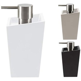 Spirella Collection Yoshi Liquid Soap Dispenser, 8.1 x 8.1 x 16 (0.35 L), Polyresin, White