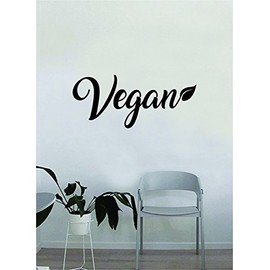 Boop Decals Vegan Leaf Quote Wall Decal Sticker Bedroom Home Room Art Vinyl Inspirational Decor Cute Healthy Fitness Veggies Funny Vegetarian Gym