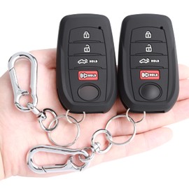 TANDRIVE Key Fob Cover for Toyota 2025 2024 Tacoma and 2025-2022 Tundra, 4-Button, Silicone, 2-Pack, Black