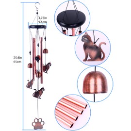 Cat Wind Chimes, Cat wind chimes for outside,cat lover gifts for women, Birthday Gifts Memorial Gift,Outdoor Cat Gifts for for Mom, Friend and Teacher,Patio,Gardern decor
