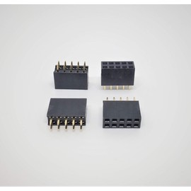 Connectors Pro 25-Pack 10P 2.54mm 0.1" Pitch PCB Female Pin Headers 2x5 Dual Rows 10 Pins Female Sockets to Male Straight PCB DIP, Double Rows PC Board Through-Board Strip (2x5-10P-25PK)