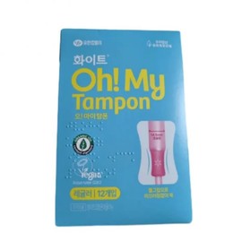White Organic Oh My Tampon Regular 8+4P Special 5 Pack / 화이트 유기농 오마이 탐폰 레귤러 8+4P 기획 5팩