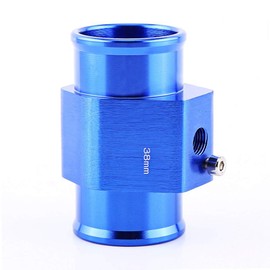 Universal Water Temperature Sensor Adapter Car Aluminum Water Temp Joint Pipe Hose Temperature Sensor Adapter Blue (38mm)