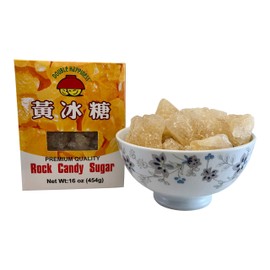 Double Happiness Lump Sugar Rock Candy, Premium Quality from Cane Sugar and Molasses, 16 Ounce Box, [Pack of 2]