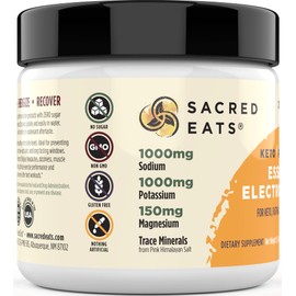 Sacred Eats Keto Electrolyte Powder & Hydration Supplement | 1000mg Potassium & Sodium, 150mg Magnesium | No Sugar & Stevia, Sweetened with Monk Fruit Only | Natural Mango (30 Servings)