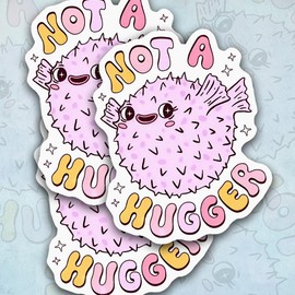 (3Pcs) Not A Hugger Sticker, Self Love Gift, Mental Health Care Stickers 3"