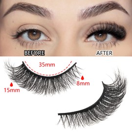 FARRED Natural Lashes Wispy False Eyelashes Fake Cat Eye Lashes Pack 10 Pairs Natural Look Lash Strips Fluffy Mink Eyelash Full Strip Lashes (C5 | 8-15MM)