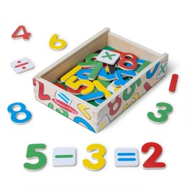 Melissa & Doug 37 Wooden Number Magnets in a Box