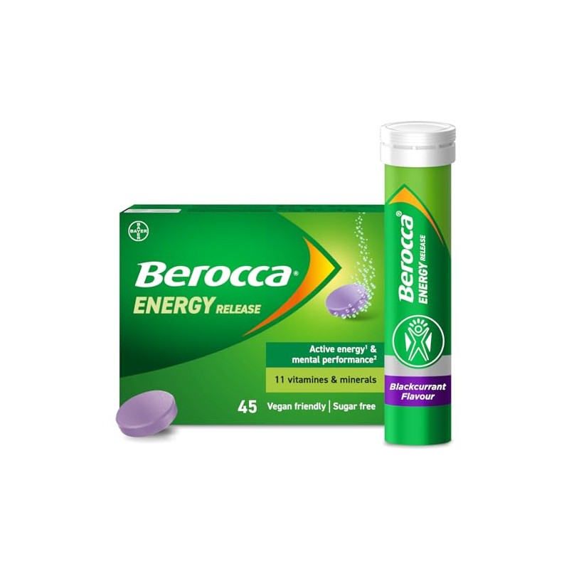 Berocca Vitamin C Effervescent Tablets, Blackcurrant Flavour, 45 Tablets
