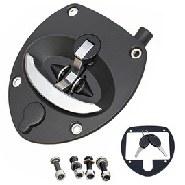 Single Point Compression Latch for Underbody Truck Tool Box ， Gasket and Cylinder with Keys, Replacement Latch for Universal Toolbox Door Locks Truck Boxes Locks (Black+Silver)