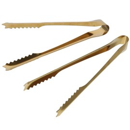 hobbyme Stainless Steel Bar Tongs, 7.5 inch Gold Serving Tongs for Restaurant, Large Metal Baking Clip, Anti Slip Sugar Tongs with Easy Held Handle for Kitchen Cooking