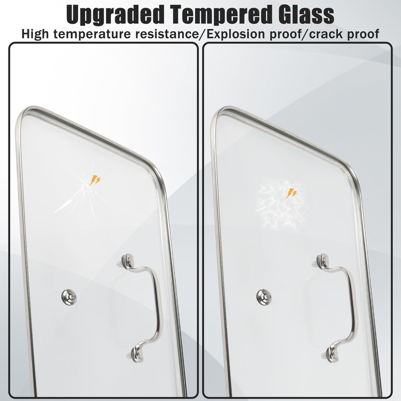 Vayepro Griddle Glass Lid for Lodge 10.62-inch x 16.14-inch Cast