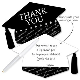 Graduation Cheers - Shaped Thank You Cards - Graduation Party Thank You Note Cards with Envelopes - Set of 12