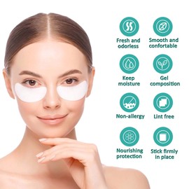 50 Pairs Under Eye Pads, Lint Free Lash Extension Eye Gel Patches for Beauty Salon False Eyelash Extensions Grafting, Hydrogel Eye Mask Beauty Makeup Tool