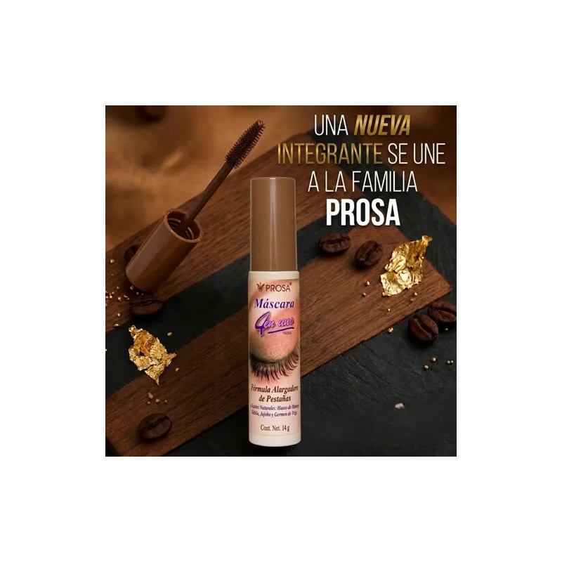 Mascara De Pestañas Prosa Y Delineador Café 4en1 Waterproof