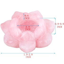 mookaitedecor Rose Quartz Carved Gemstone Lotus Flower Crystal Ball Stand/Candle Holder